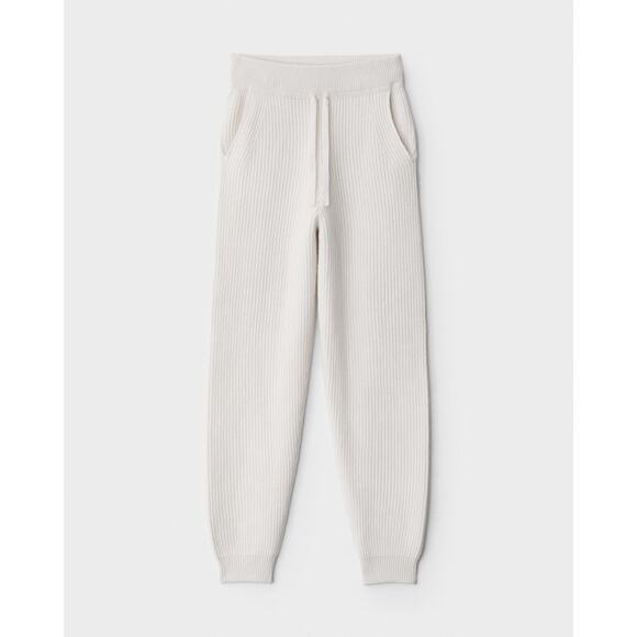 NWOT Rag & Bone Pierce Relaxed Fit 100 % Cashmere Pant Ivory Size Medium - Picture 5 of 6